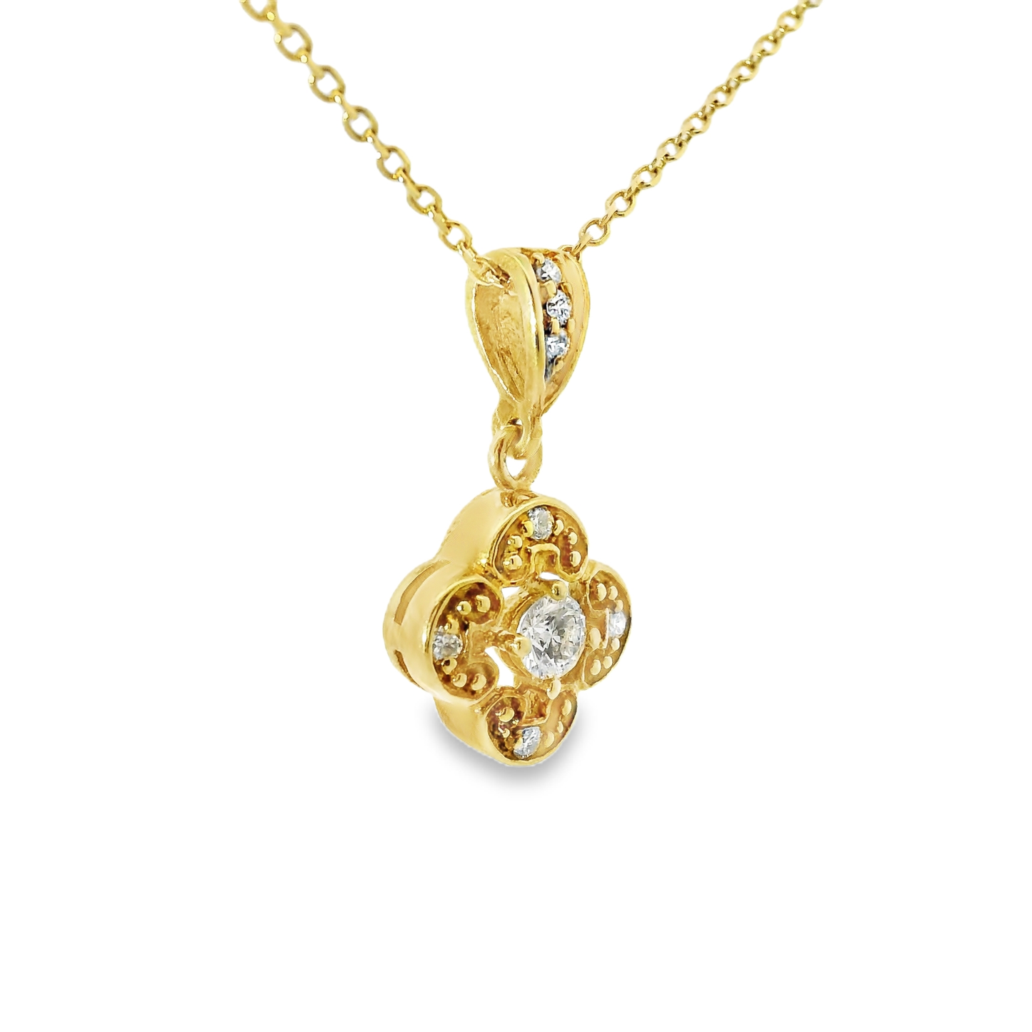 0.25CT Diamond Pendant 14k Yellow Gold