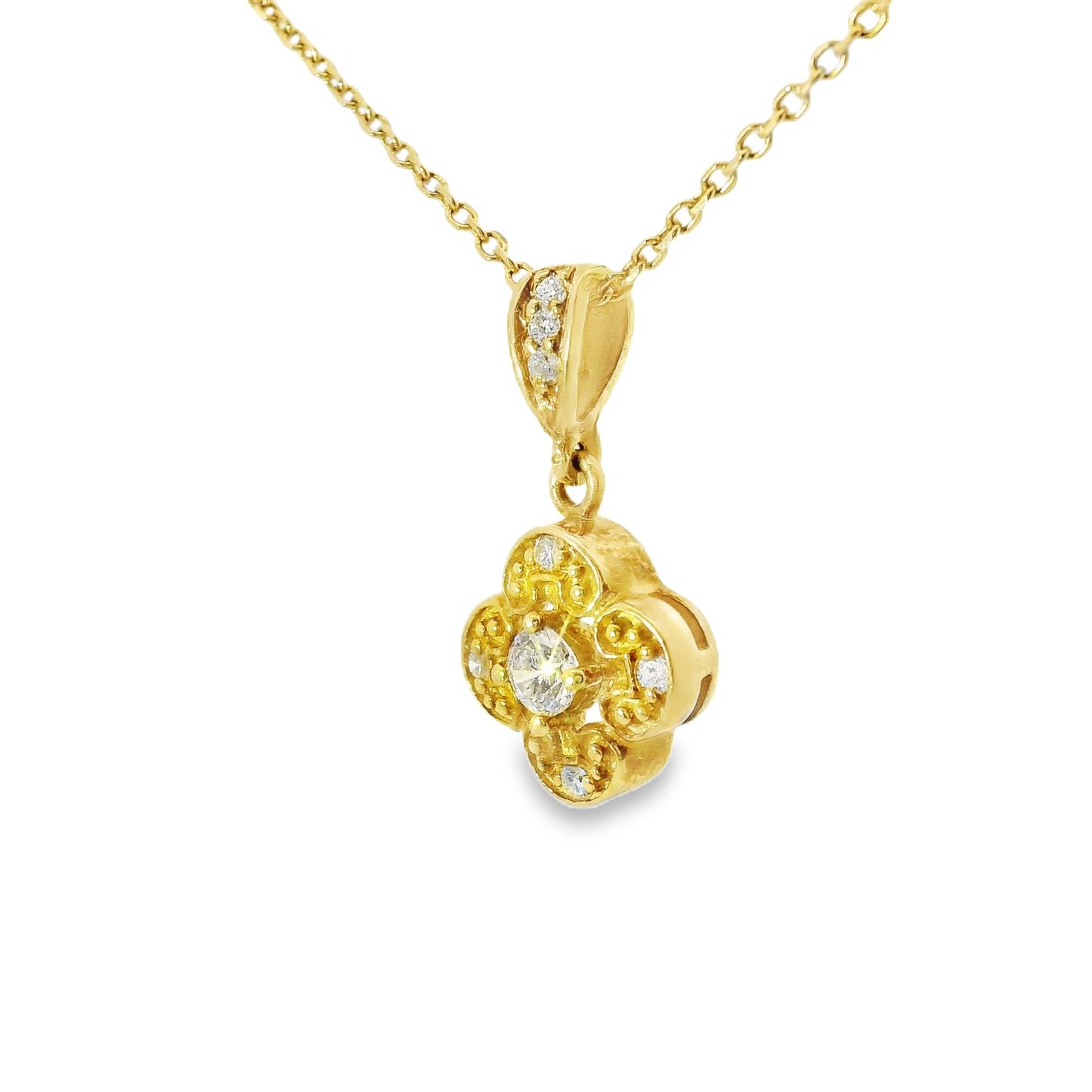 0.25CT Diamond Pendant 14k Yellow Gold