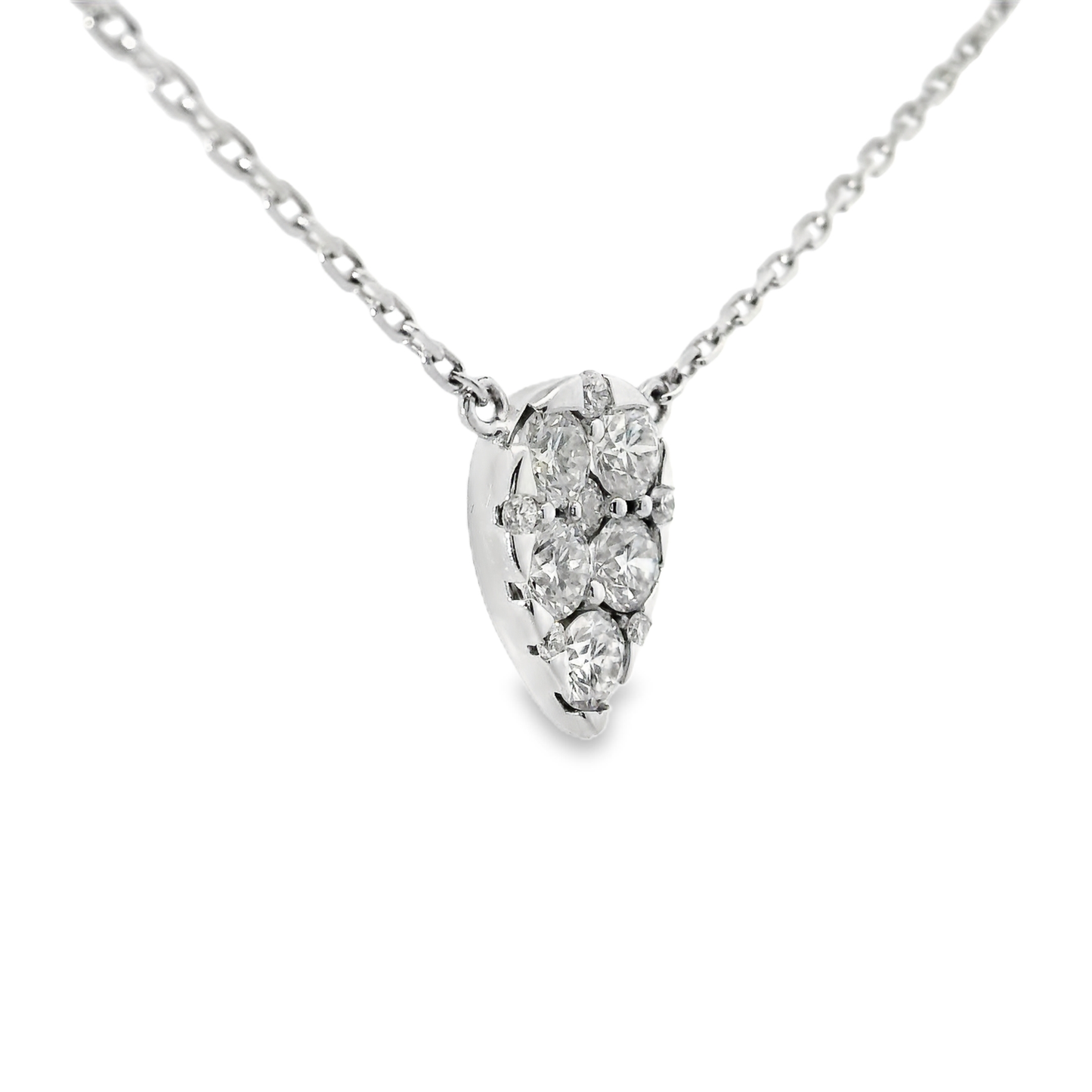 0.73CT Diamond Pendant 14k White Gold