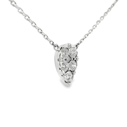 0.73CT Diamond Pendant 14k White Gold