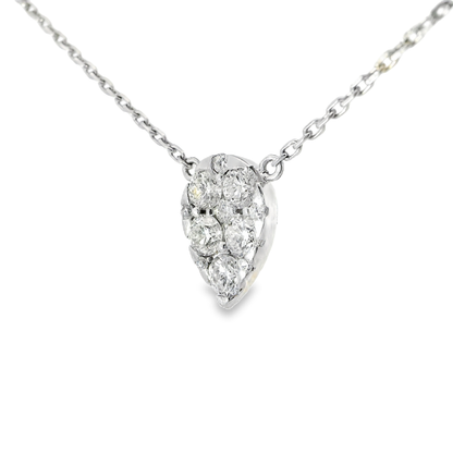 0.73CT Diamond Pendant 14k White Gold