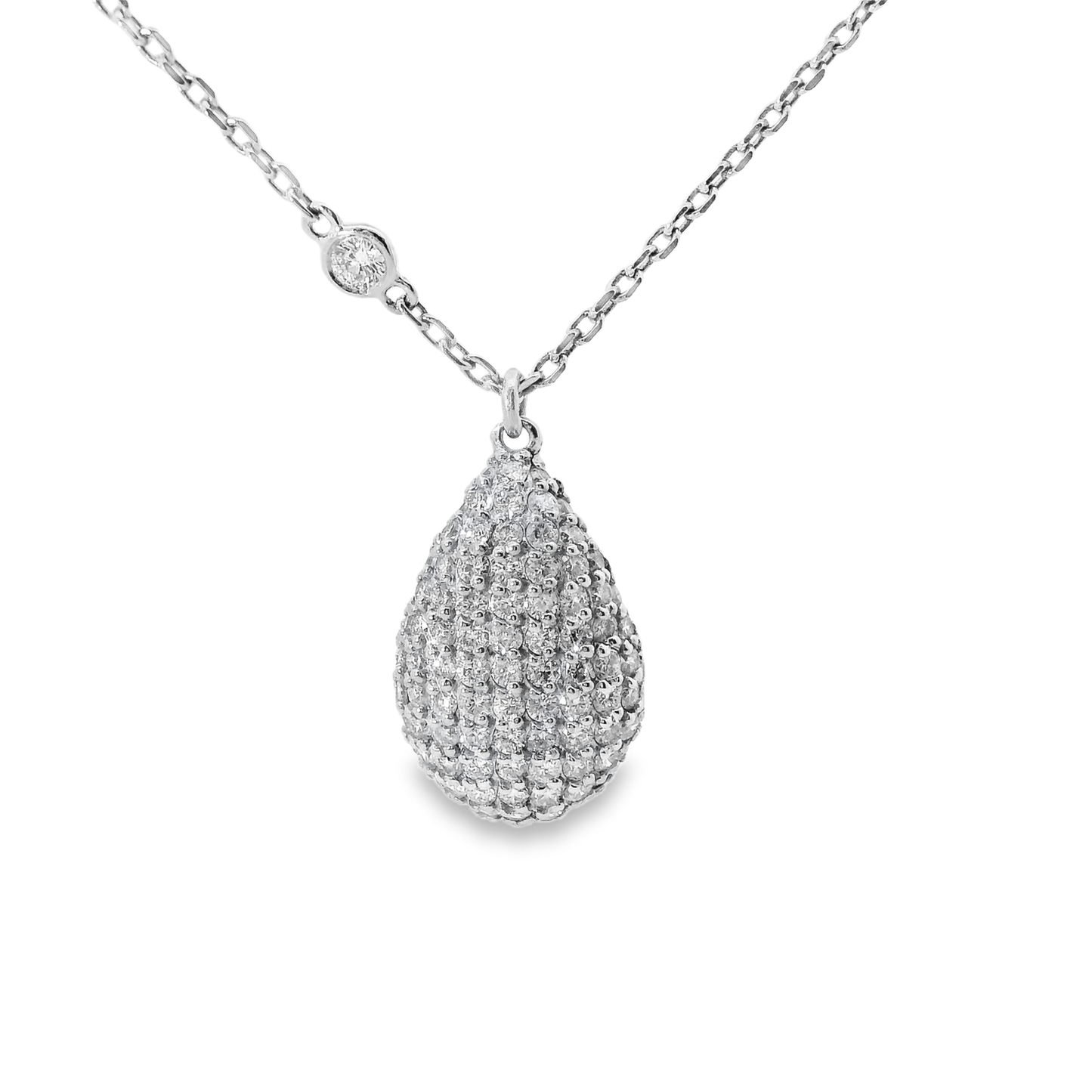 1.23CT Diamond Pendant 14k White Gold