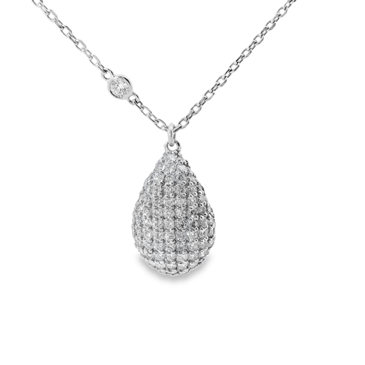 1.23CT Diamond Pendant 14k White Gold