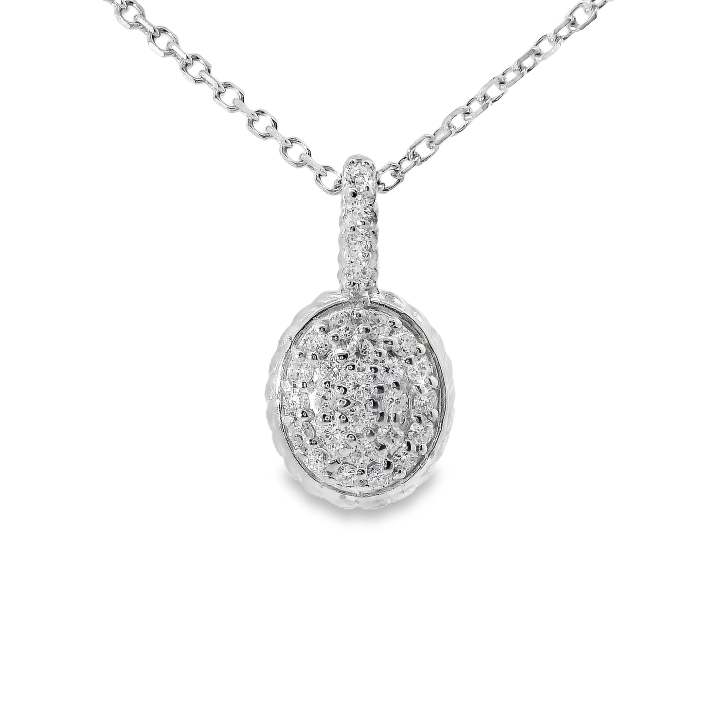 0.44CT Diamond Pendant 14k White Gold