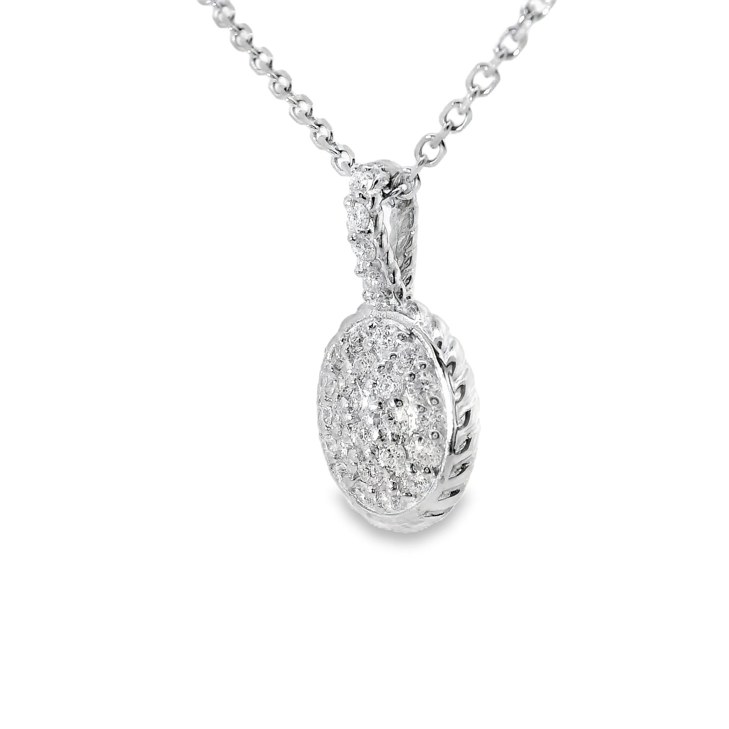 0.44CT Diamond Pendant 14k White Gold