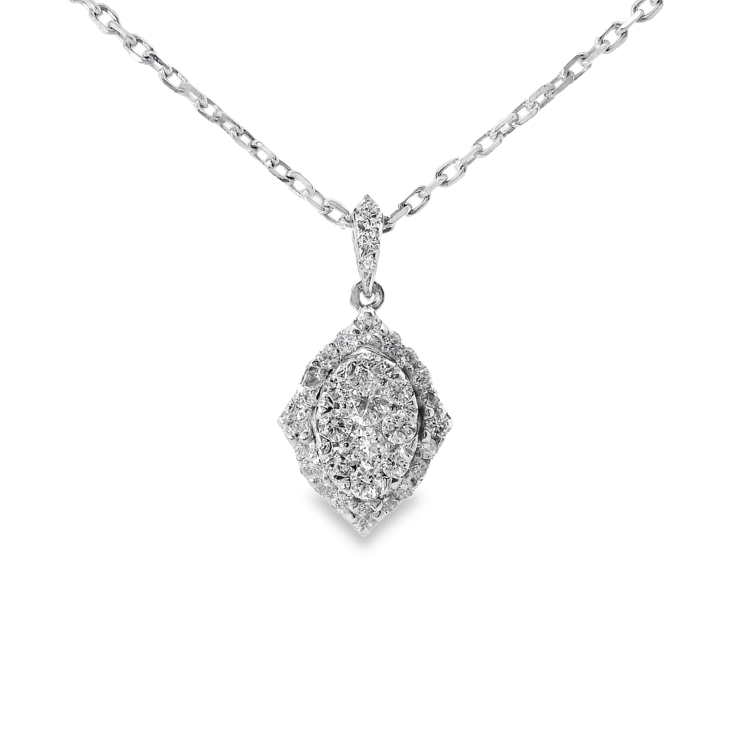 0.40CT Diamond Pendant 14k White Gold