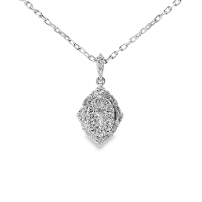 0.40CT Diamond Pendant 14k White Gold