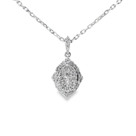 0.40CT Diamond Pendant 14k White Gold
