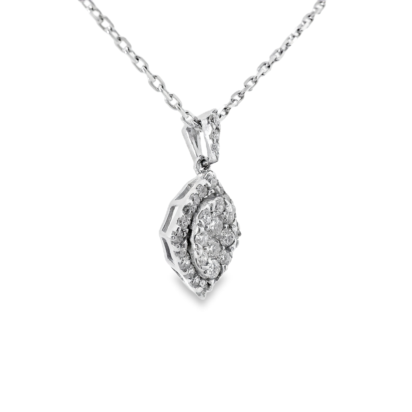 0.40CT Diamond Pendant 14k White Gold