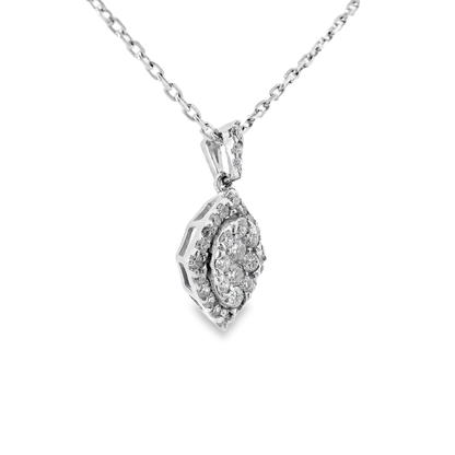 0.40CT Diamond Pendant 14k White Gold