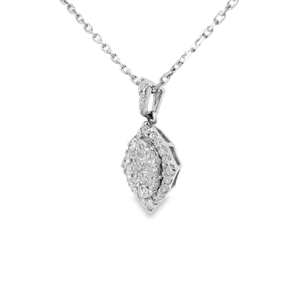 0.40CT Diamond Pendant 14k White Gold
