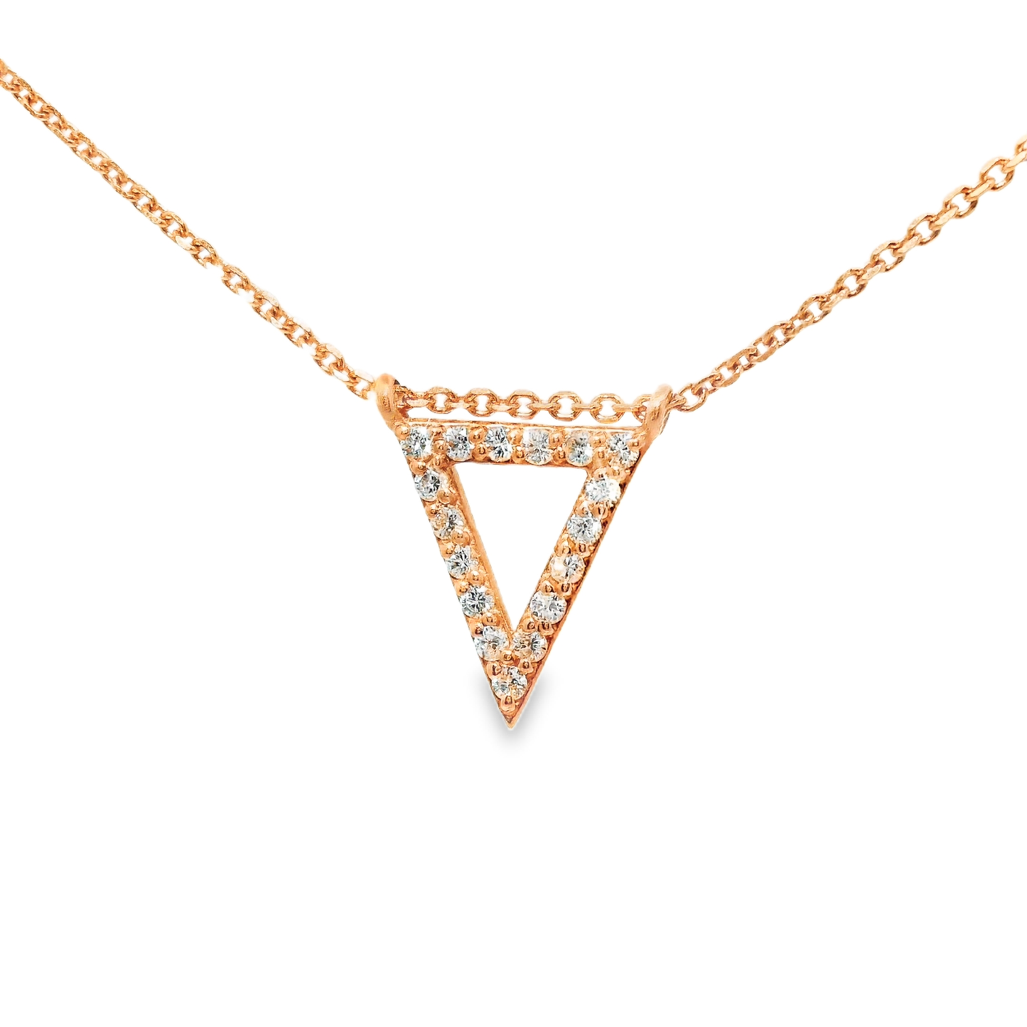 0.16CT Diamond Pendant 14k Rose Gold