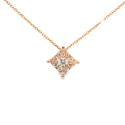0.59CT Diamond Pendant 14k Rose Gold