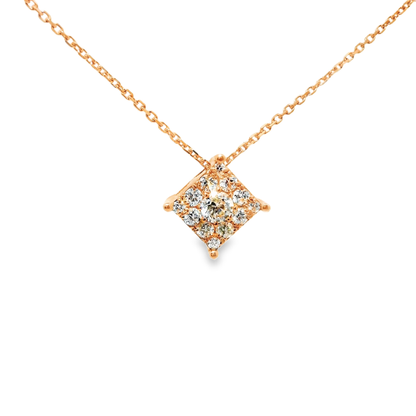 0.59CT Diamond Pendant 14k Rose Gold