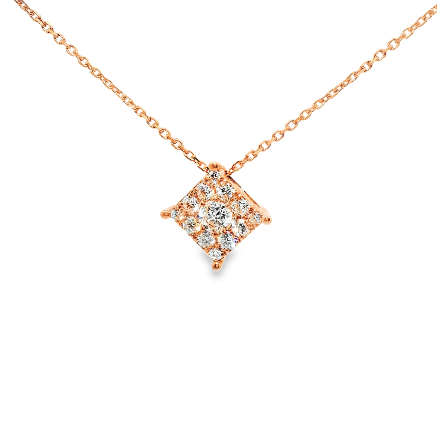 0.59CT Diamond Pendant 14k Rose Gold