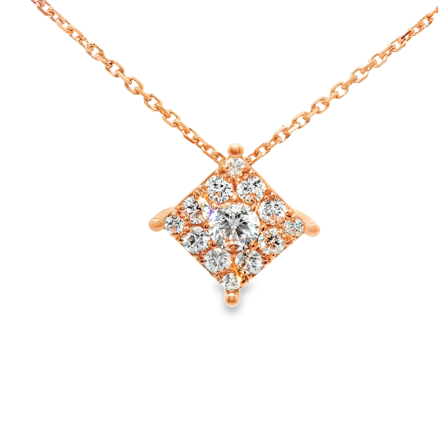 0.59CT Diamond Pendant 14k Rose Gold