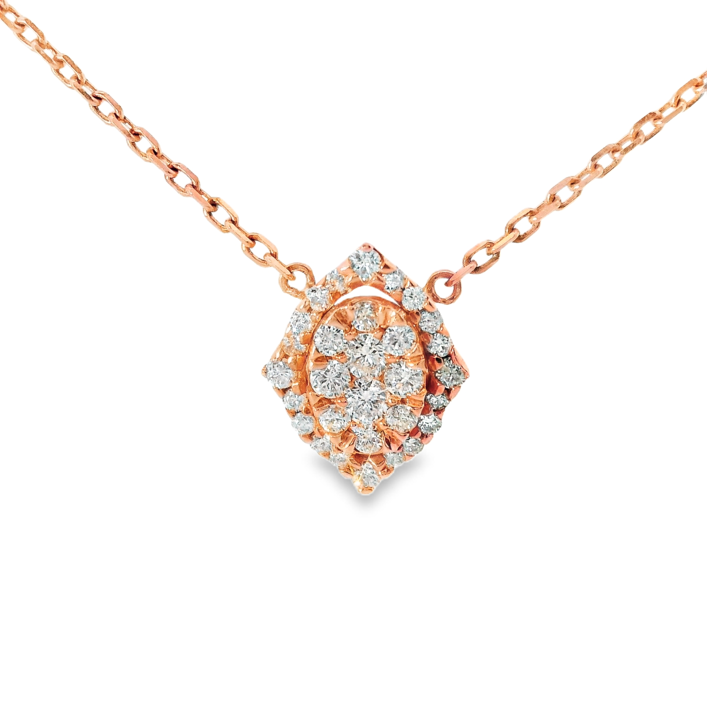 0.43CT Diamond Pendant 14k Rose Gold