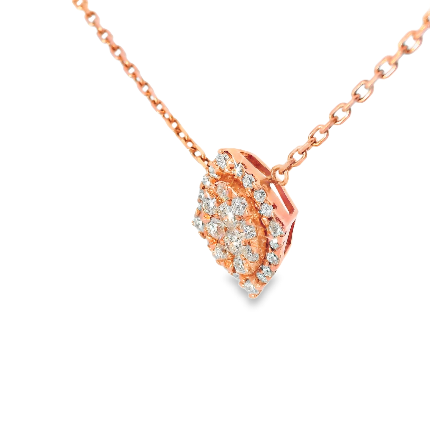 0.43CT Diamond Pendant 14k Rose Gold