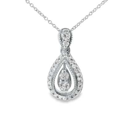 0.36CT Diamond Pendant 14k White Gold