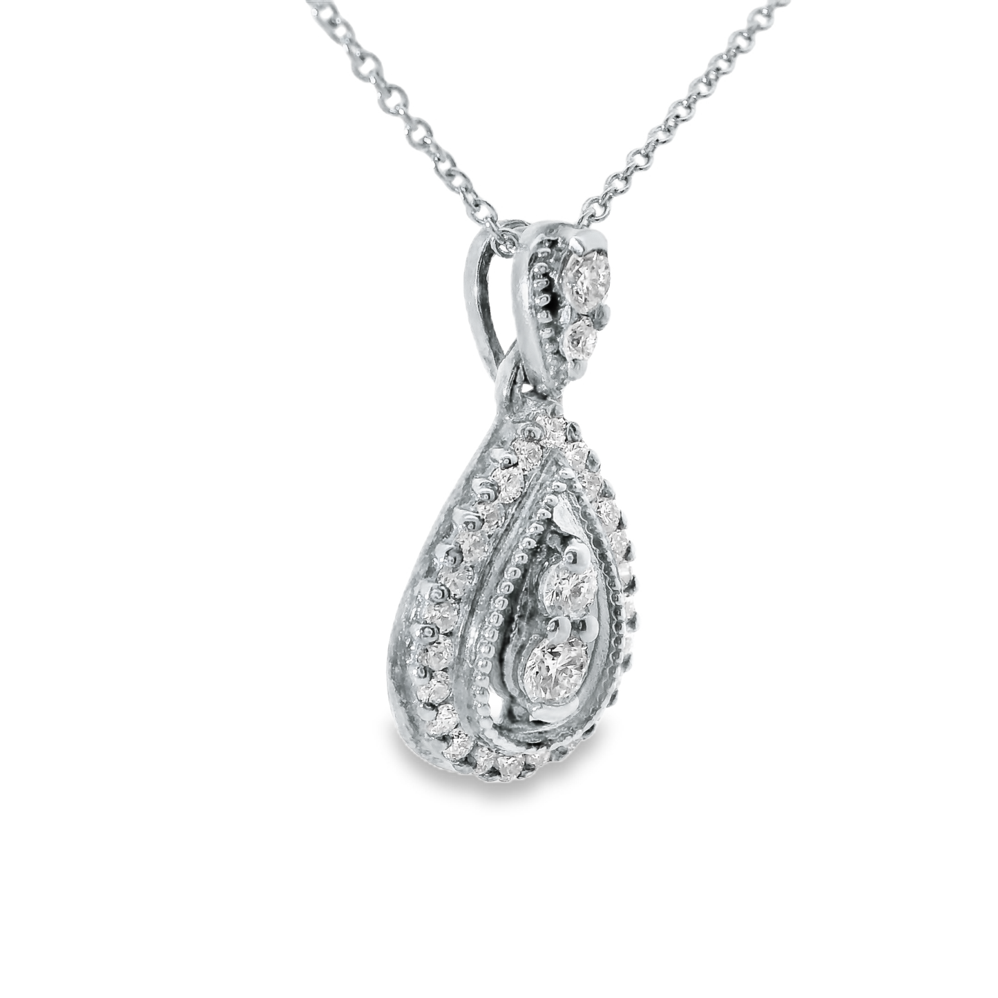 0.36CT Diamond Pendant 14k White Gold
