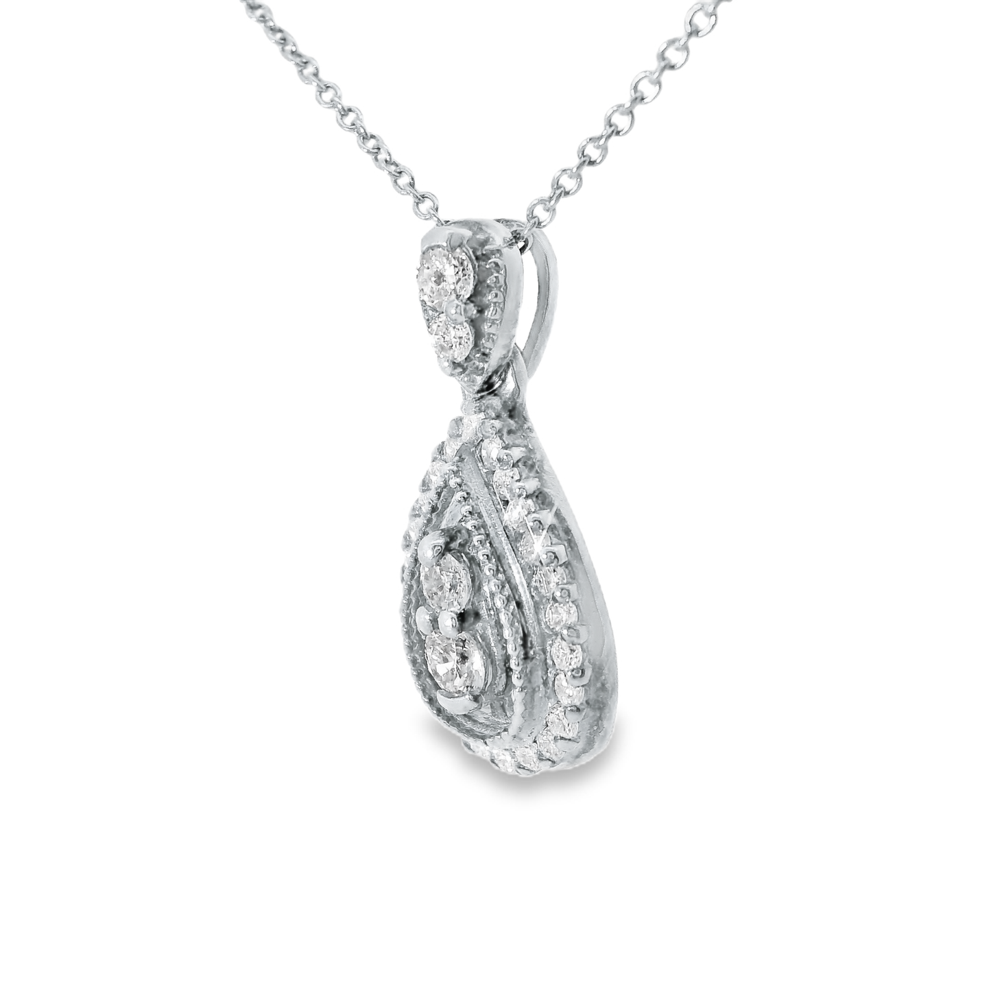 0.36CT Diamond Pendant 14k White Gold