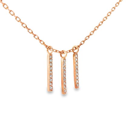 0.17CT Diamond Pendant 14k rose gold
