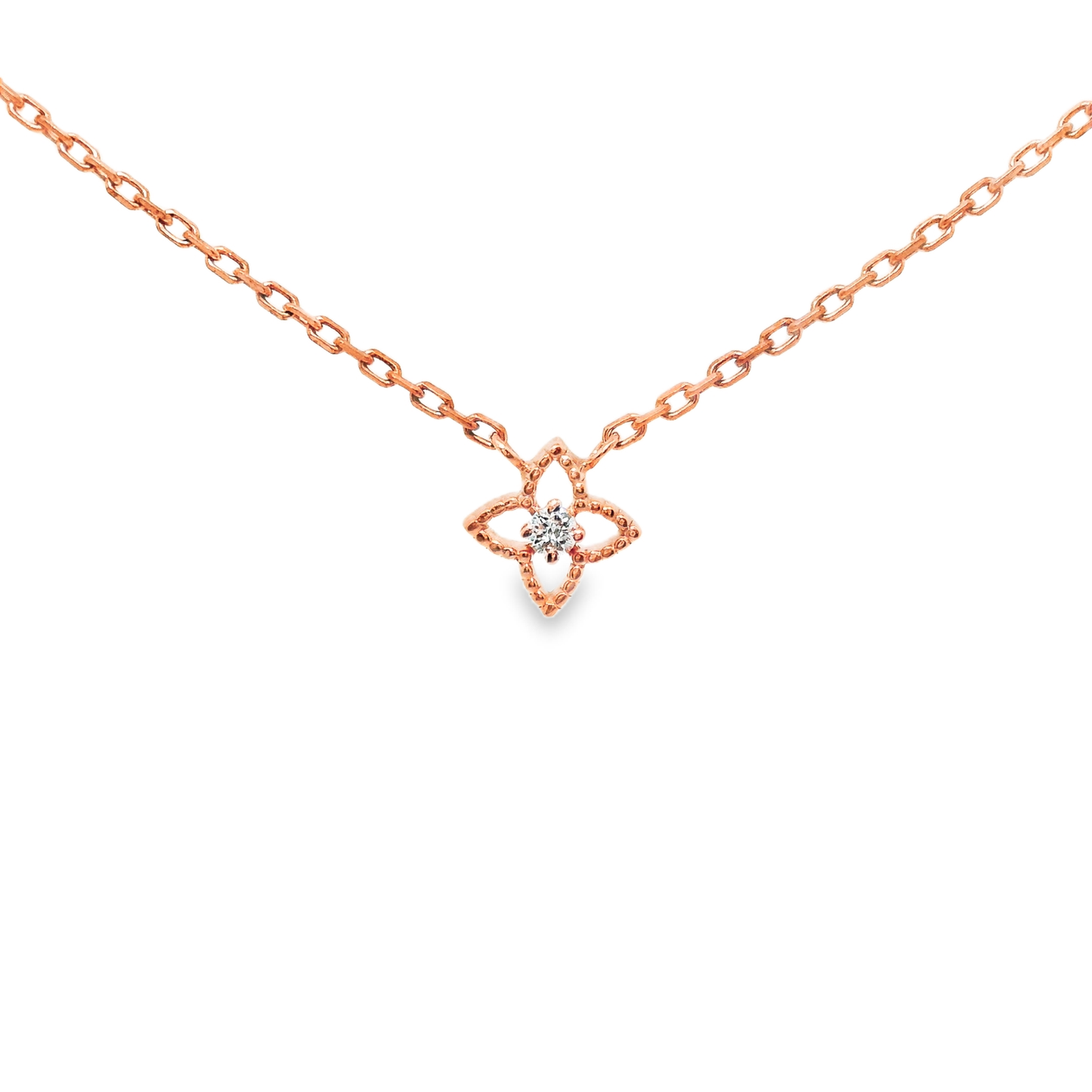 0.04CT Diamond Pendant 14k Rose Gold