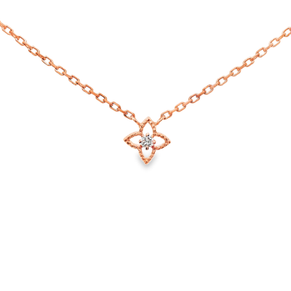 0.04CT Diamond Pendant 14k Rose Gold