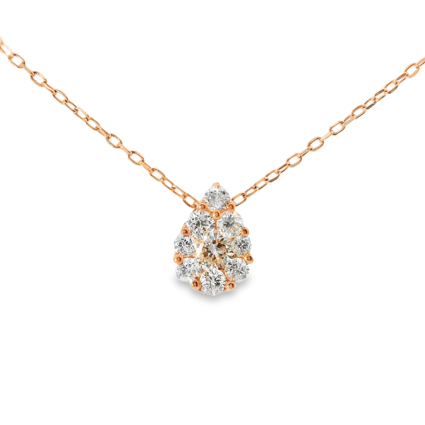 1.09CT Diamond Pendant 14k Rose Gold