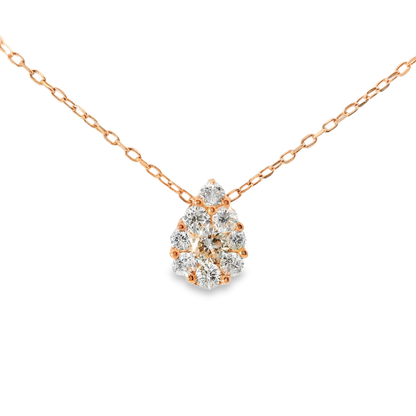 1.09CT Diamond Pendant 14k Rose Gold