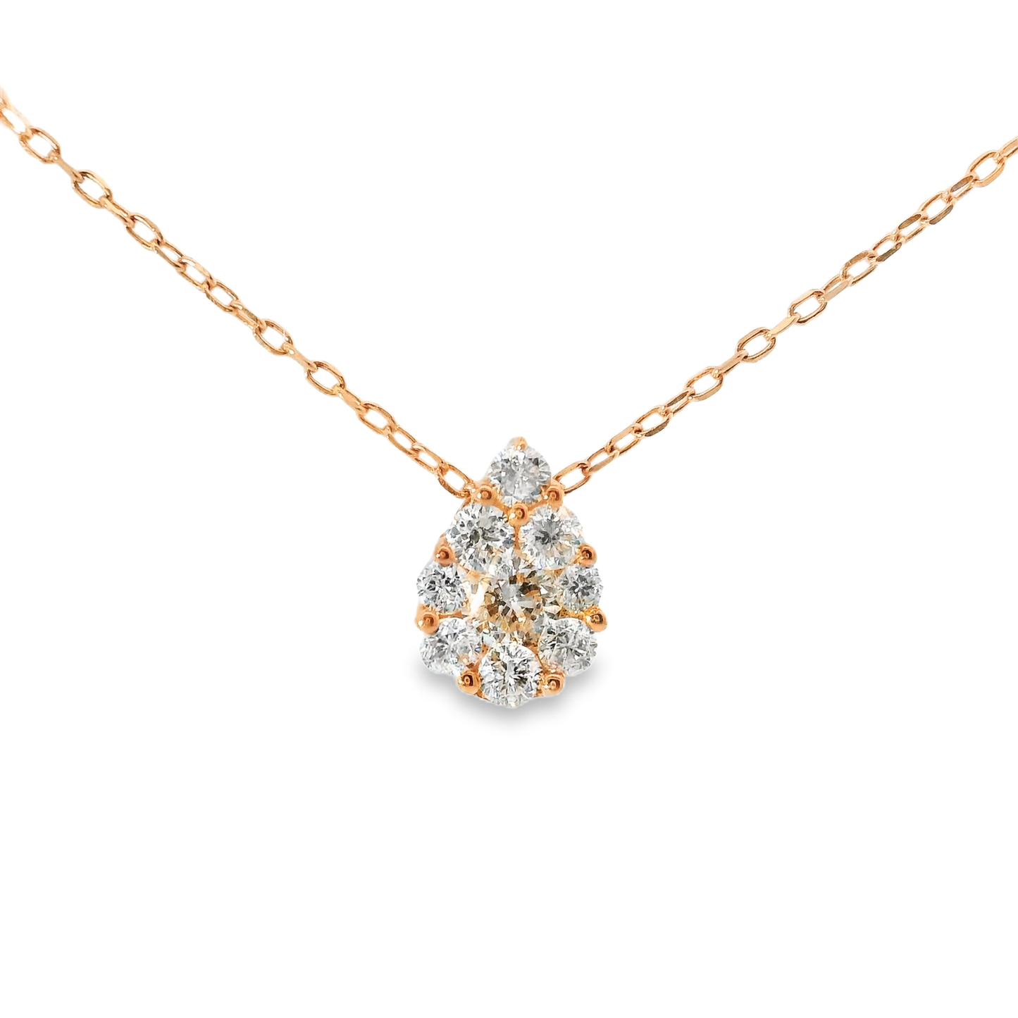 1.09CT Diamond Pendant 14k Rose Gold