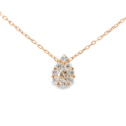 1.09CT Diamond Pendant 14k Rose Gold