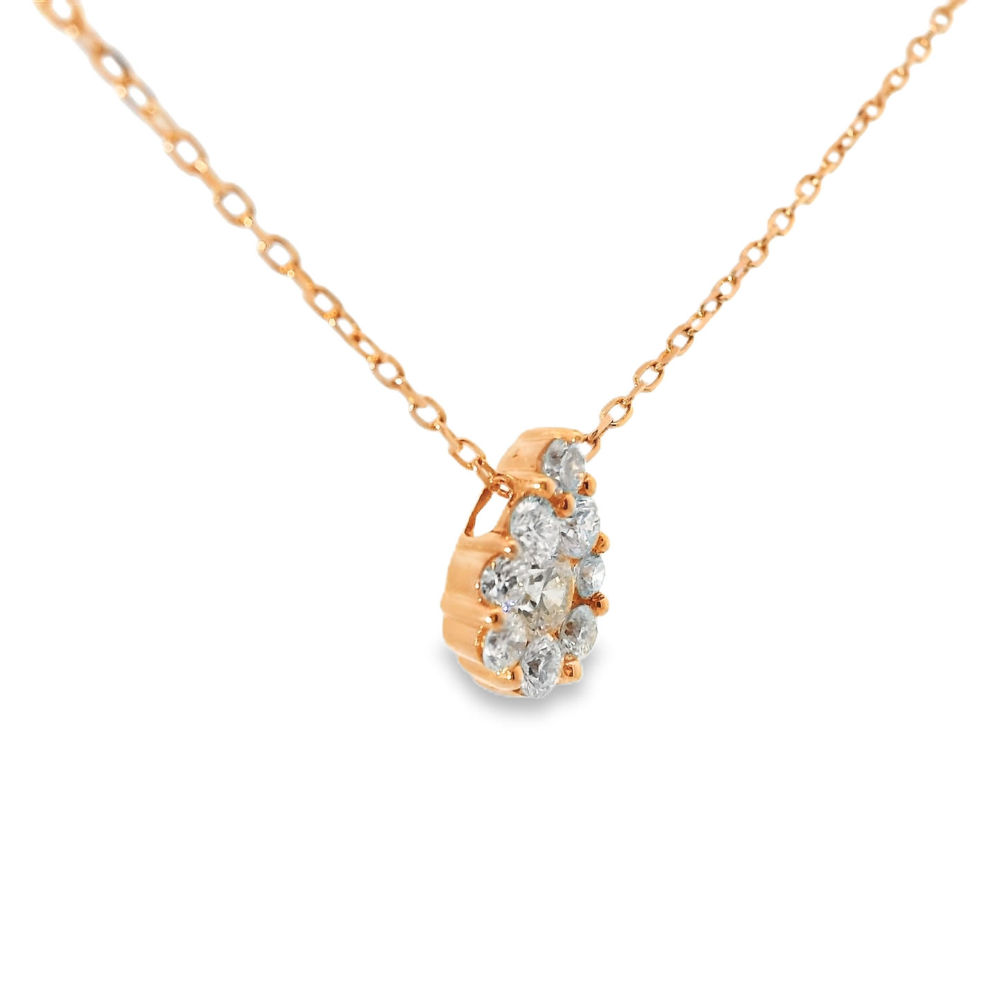 1.09CT Diamond Pendant 14k Rose Gold