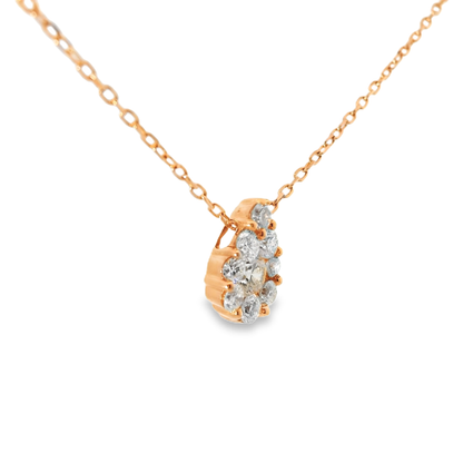 1.09CT Diamond Pendant 14k Rose Gold