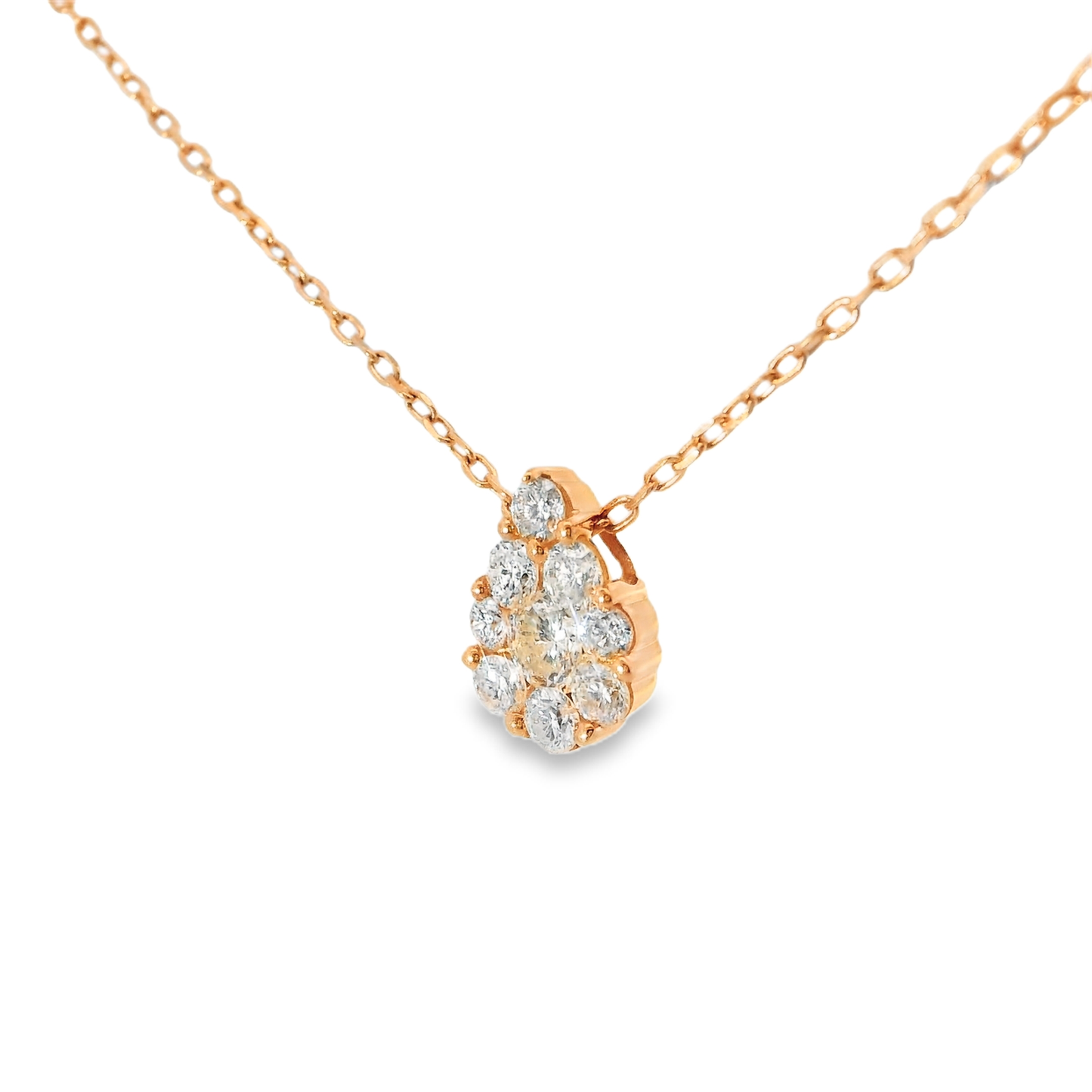1.09CT Diamond Pendant 14k Rose Gold