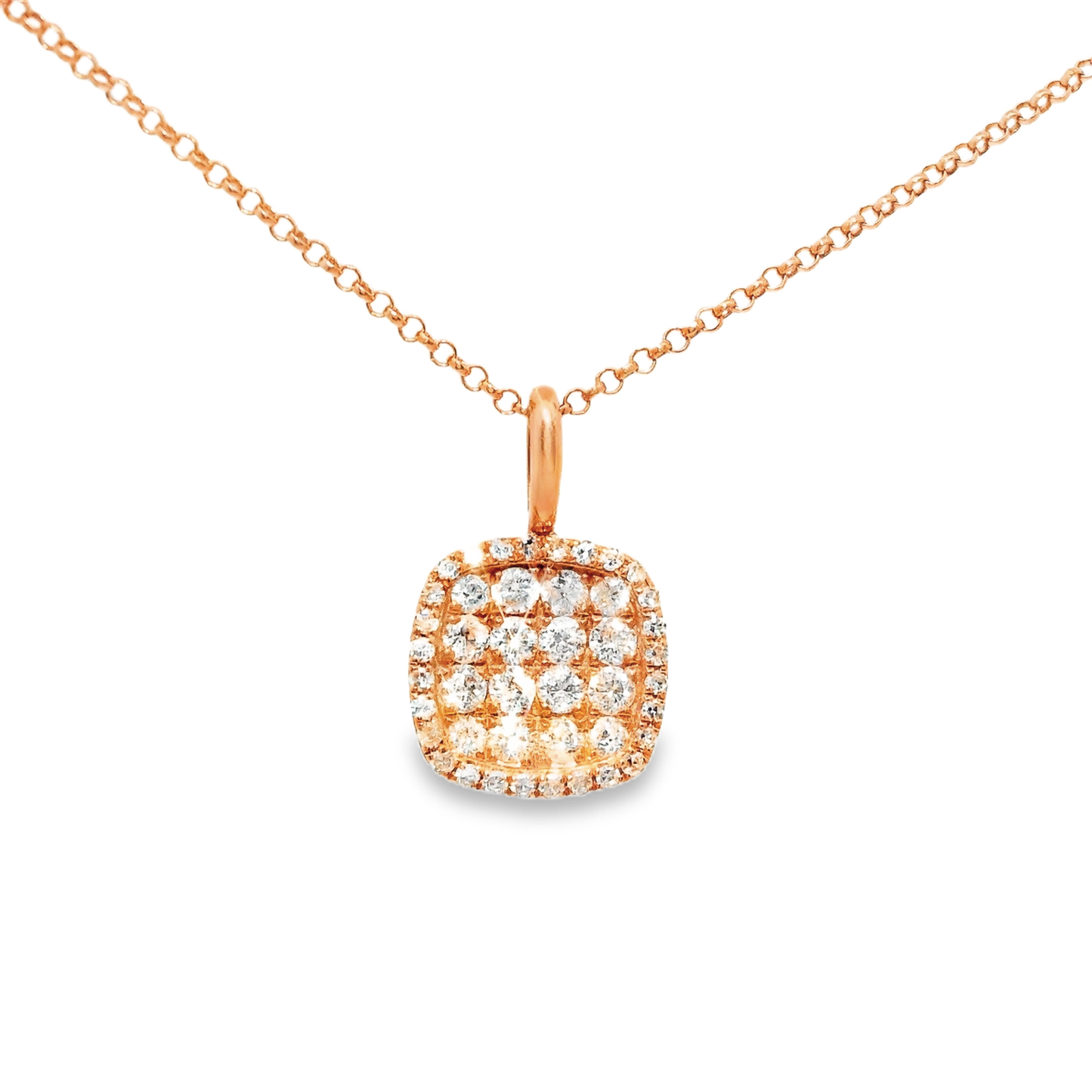 0.37CT Diamond Pendant 18k Rose Gold