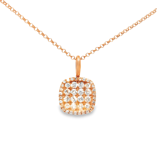 0.37CT Diamond Pendant 18k Rose Gold