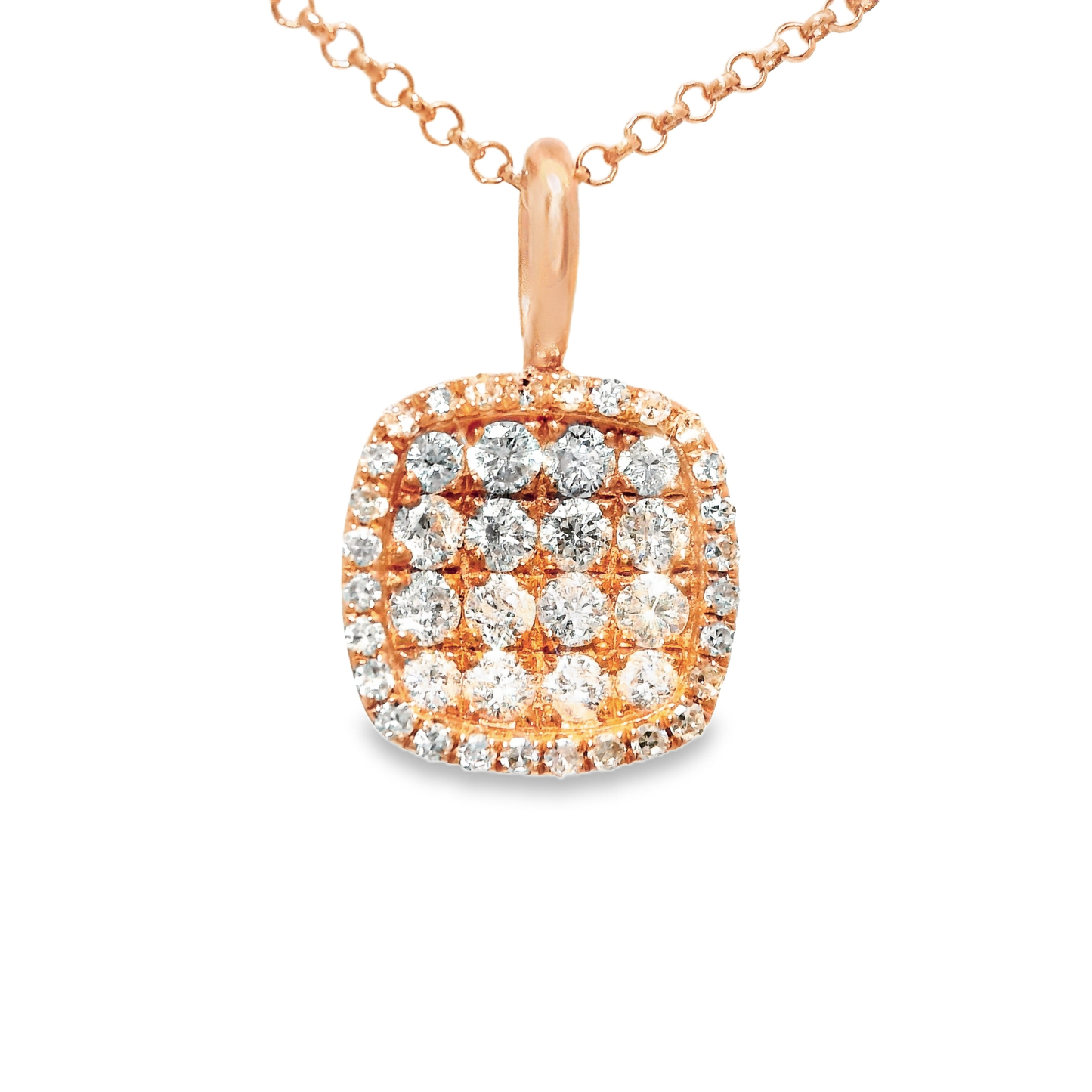 0.37CT Diamond Pendant 18k Rose Gold