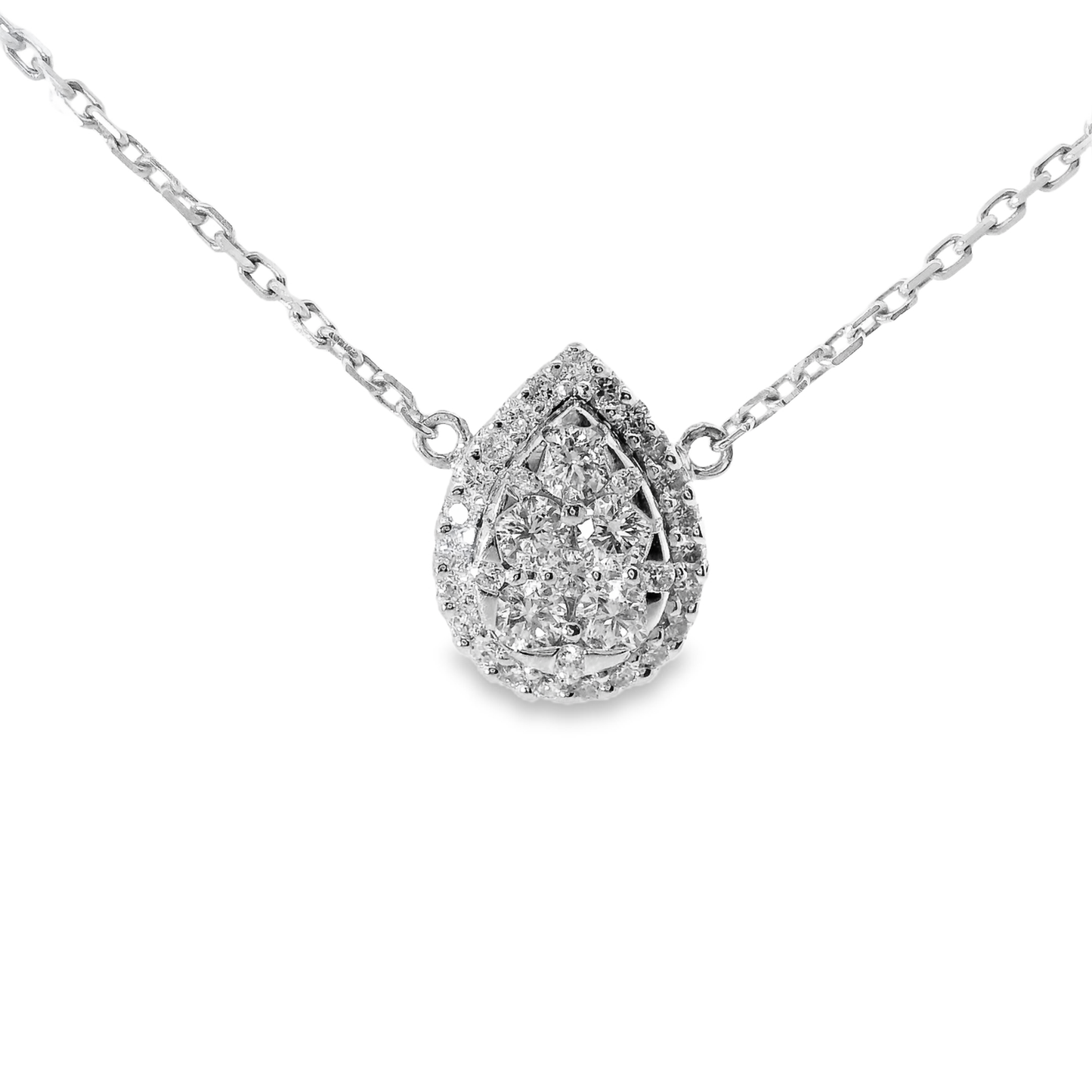 0.58CT Diamond Pendant 14k White Gold