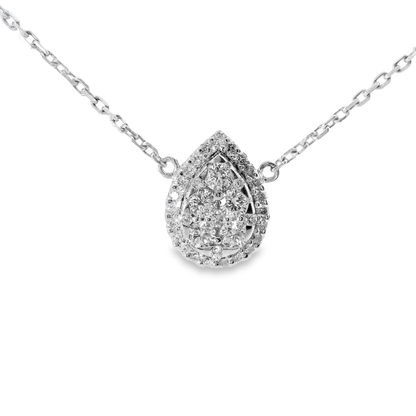 0.58CT Diamond Pendant 14k White Gold