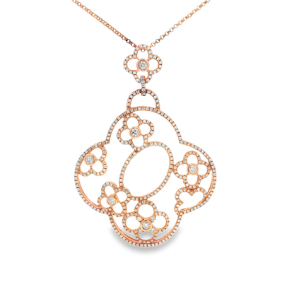 1.66CT Diamond Pendant 14k Rose Gold