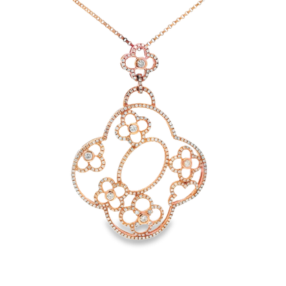 1.66CT Diamond Pendant 14k Rose Gold