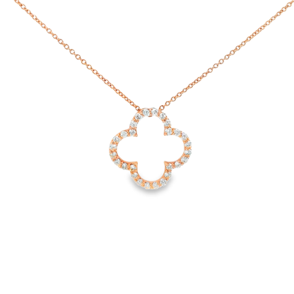 0.32CT Diamond Pendant 14k Rose Gold