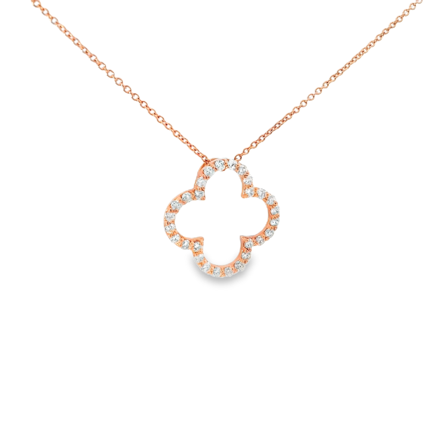 0.32CT Diamond Pendant 14k Rose Gold