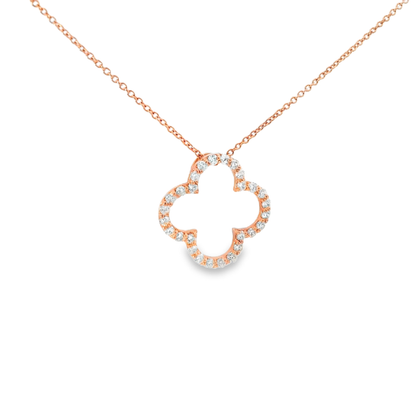 0.32CT Diamond Pendant 14k Rose Gold