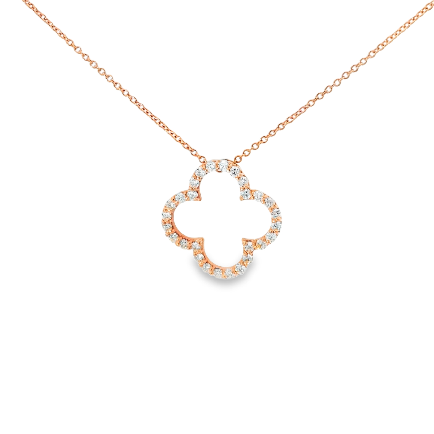 0.32CT Diamond Pendant 14k Rose Gold