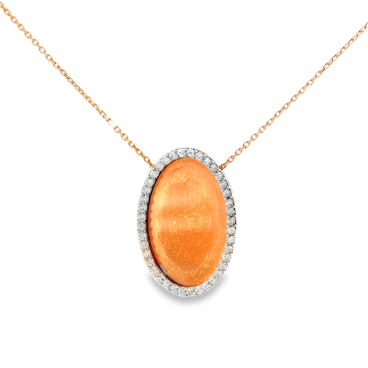 0.30CT Diamond Pendant 18k rose Gold