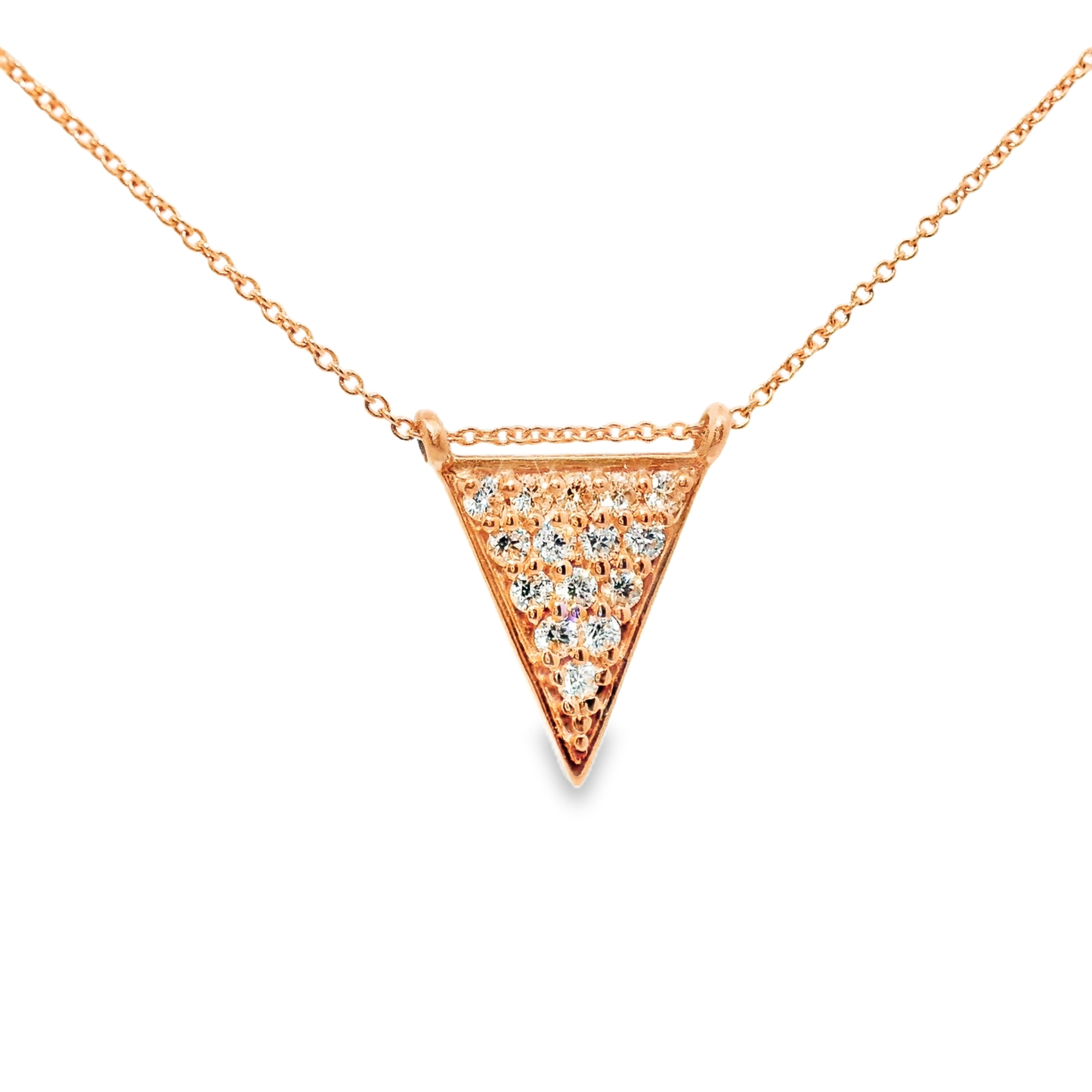 0.32CT Diamond Pendant 14k Rose Gold
