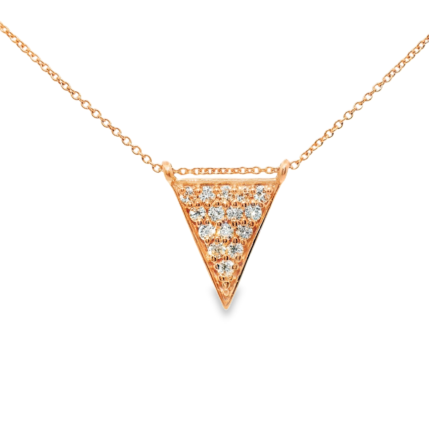 0.32CT Diamond Pendant 14k Rose Gold