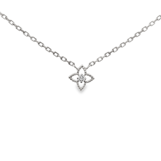 0.04CT Diamond Pendant 14k White Gold